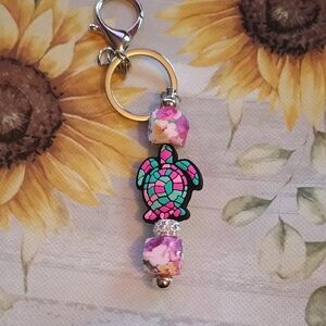 Colorful Turtle Keychain with Beads